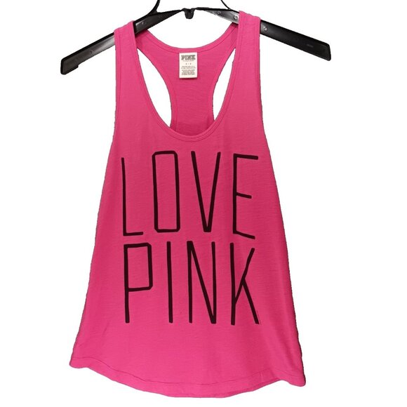 Pink By Victorias Secret Tank Top Size Small Y2K Athletic Hip-Hop Racerback - Picture 1 of 6